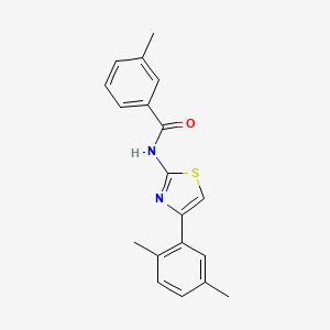 molecular formula C19H18N2OS B2655002 N-[4-(2,5-dimethylphenyl)-1,3-thiazol-2-yl]-3-methylbenzamide CAS No. 313500-29-7
