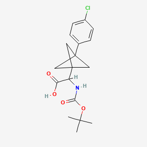 2-[3-(4-Chlorophenyl)-1-bicyclo[1.1.1]pentanyl]-2-[(2-methylpropan-2-yl)oxycarbonylamino]acetic acid