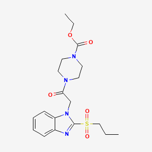 ethyl 4-(2-(2-(propylsulfonyl)-1H-benzo[d]imidazol-1-yl)acetyl)piperazine-1-carboxylate