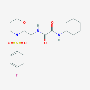 N'-cyclohexyl-N-[[3-(4-fluorophenyl)sulfonyl-1,3-oxazinan-2-yl]methyl]oxamide