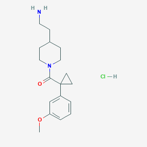 [4-(2-Aminoethyl)piperidin-1-yl]-[1-(3-methoxyphenyl)cyclopropyl]methanone;hydrochloride
