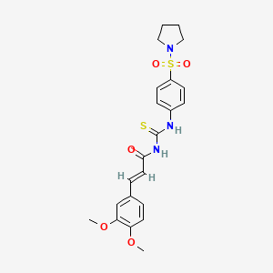 (2E)-3-(3,4-dimethoxyphenyl)-N-{[4-(pyrrolidin-1-ylsulfonyl)phenyl]carbamothioyl}prop-2-enamide