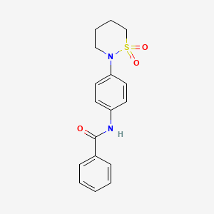 molecular formula C17H18N2O3S B2655079 N-[4-(1,1-dioxo-1lambda6,2-thiazinan-2-yl)phenyl]benzamide CAS No. 899731-72-7