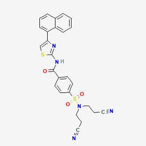 4-[bis(2-cyanoethyl)sulfamoyl]-N-(4-naphthalen-1-yl-1,3-thiazol-2-yl)benzamide