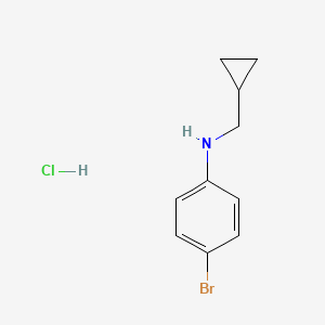 molecular formula C10H13BrClN B2655095 4-Bromo-N-(cyclopropylmethyl)aniline;hydrochloride CAS No. 2418692-22-3