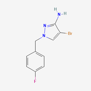 molecular formula C10H9BrFN3 B2655137 4-bromo-1-(4-fluorobenzyl)-1H-pyrazol-3-amine CAS No. 1001757-57-8