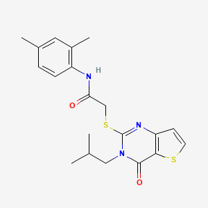 molecular formula C20H23N3O2S2 B2655149 N-(2,4-dimethylphenyl)-2-{[3-(2-methylpropyl)-4-oxo-3H,4H-thieno[3,2-d]pyrimidin-2-yl]sulfanyl}acetamide CAS No. 1252815-99-8