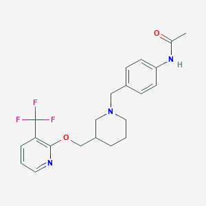molecular formula C21H24F3N3O2 B2655154 N-(4-{[3-({[3-(trifluoromethyl)pyridin-2-yl]oxy}methyl)piperidin-1-yl]methyl}phenyl)acetamide CAS No. 2380171-04-8