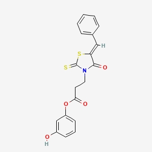 B2655180 (Z)-3-hydroxyphenyl 3-(5-benzylidene-4-oxo-2-thioxothiazolidin-3-yl)propanoate CAS No. 941897-96-7