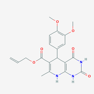 molecular formula C20H21N3O6 B2655194 prop-2-en-1-yl 5-(3,4-dimethoxyphenyl)-7-methyl-2,4-dioxo-1H,2H,3H,4H,5H,8H-pyrido[2,3-d]pyrimidine-6-carboxylate CAS No. 683778-77-0