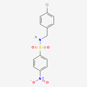 molecular formula C13H11ClN2O4S B2655237 N-[(4-chlorophenyl)methyl]-4-nitrobenzene-1-sulfonamide CAS No. 446855-74-9