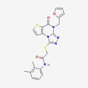 molecular formula C22H19N5O3S2 B2655264 N-(2,3-dimethylphenyl)-2-((4-(furan-2-ylmethyl)-5-oxo-4,5-dihydrothieno[2,3-e][1,2,4]triazolo[4,3-a]pyrimidin-1-yl)thio)acetamide CAS No. 1242884-12-3