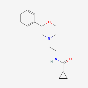 molecular formula C16H22N2O2 B2655307 N-[2-(2-phenylmorpholin-4-yl)ethyl]cyclopropanecarboxamide CAS No. 953935-66-5