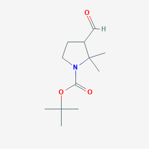 molecular formula C12H21NO3 B2655323 Tert-butyl 3-formyl-2,2-dimethylpyrrolidine-1-carboxylate CAS No. 2416243-14-4