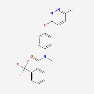 molecular formula C20H16F3N3O2 B2655329 N-methyl-N-(4-((6-methylpyridazin-3-yl)oxy)phenyl)-2-(trifluoromethyl)benzamide CAS No. 1207020-94-7