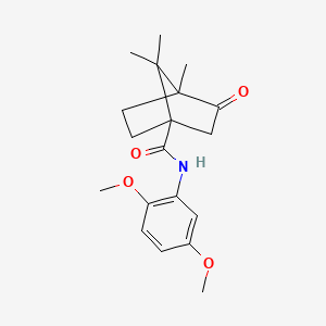 molecular formula C19H25NO4 B2655338 N-(2,5-dimethoxyphenyl)-4,7,7-trimethyl-3-oxobicyclo[2.2.1]heptane-1-carboxamide CAS No. 833429-09-7