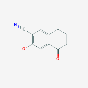 molecular formula C12H11NO2 B2655360 3-Methoxy-5-oxo-5,6,7,8-tetrahydronaphthalene-2-carbonitrile CAS No. 1337839-72-1