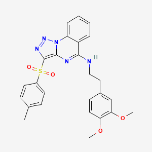 molecular formula C26H25N5O4S B2655369 N-[2-(3,4-DIMETHOXYPHENYL)ETHYL]-3-(4-METHYLBENZENESULFONYL)-[1,2,3]TRIAZOLO[1,5-A]QUINAZOLIN-5-AMINE CAS No. 887221-38-7