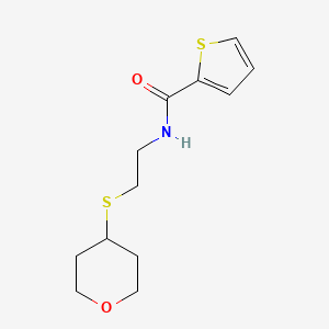 N-(2-((tetrahydro-2H-pyran-4-yl)thio)ethyl)thiophene-2-carboxamide