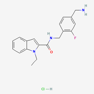 N-[[4-(Aminomethyl)-2-fluorophenyl]methyl]-1-ethylindole-2-carboxamide;hydrochloride