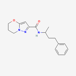molecular formula C17H21N3O2 B2655406 N-(4-PHENYLBUTAN-2-YL)-5H,6H,7H-PYRAZOLO[3,2-B][1,3]OXAZINE-2-CARBOXAMIDE CAS No. 1428364-10-6