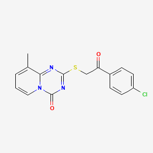 2-[2-(4-Chlorophenyl)-2-oxoethyl]sulfanyl-9-methylpyrido[1,2-a][1,3,5]triazin-4-one