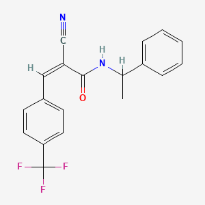 2-cyano-N-(1-phenylethyl)-3-[4-(trifluoromethyl)phenyl]prop-2-enamide