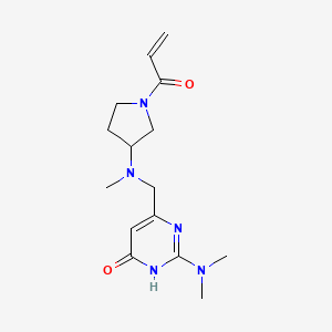 2-(Dimethylamino)-6-({methyl[1-(prop-2-enoyl)pyrrolidin-3-yl]amino}methyl)-3,4-dihydropyrimidin-4-one