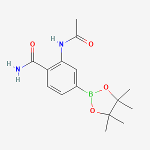 2-Acetamido-4-(4,4,5,5-tetramethyl-1,3,2-dioxaborolan-2-yl)benzamide