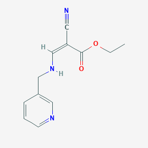 molecular formula C12H13N3O2 B2655429 ethyl (2Z)-2-cyano-3-{[(pyridin-3-yl)methyl]amino}prop-2-enoate CAS No. 345616-38-8