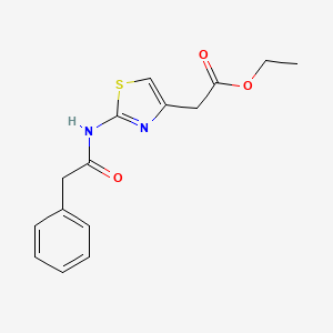 molecular formula C15H16N2O3S B2655435 Ethyl 2-[2-(2-phenylacetamido)-1,3-thiazol-4-yl]acetate CAS No. 331435-04-2