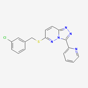 molecular formula C17H12ClN5S B2655456 6-[(3-Chlorophenyl)methylsulfanyl]-3-pyridin-2-yl-[1,2,4]triazolo[4,3-b]pyridazine CAS No. 868968-14-3