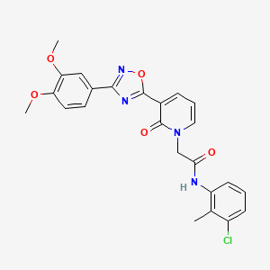molecular formula C24H21ClN4O5 B2655458 N-(3-chloro-2-methylphenyl)-2-[3-[3-(3,4-dimethoxyphenyl)-1,2,4-oxadiazol-5-yl]-2-oxopyridin-1(2H)-yl]acetamide CAS No. 1105226-03-6