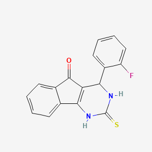 4-(2-fluorophenyl)-2-thioxo-1,2,3,4-tetrahydro-5H-indeno[1,2-d]pyrimidin-5-one