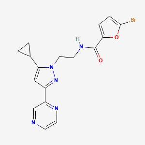 5-bromo-N-(2-(5-cyclopropyl-3-(pyrazin-2-yl)-1H-pyrazol-1-yl)ethyl)furan-2-carboxamide