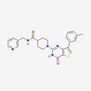 1-[7-(3-methylphenyl)-4-oxo-3,4-dihydrothieno[3,2-d]pyrimidin-2-yl]-N-(pyridin-3-ylmethyl)piperidine-4-carboxamide