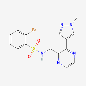 2-bromo-N-((3-(1-methyl-1H-pyrazol-4-yl)pyrazin-2-yl)methyl)benzenesulfonamide