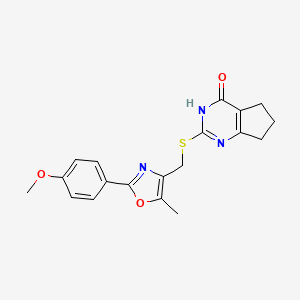 2-(((2-(4-methoxyphenyl)-5-methyloxazol-4-yl)methyl)thio)-6,7-dihydro-3H-cyclopenta[d]pyrimidin-4(5H)-one