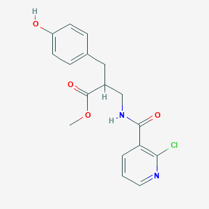 molecular formula C17H17ClN2O4 B2655563 Methyl 3-[(2-chloropyridin-3-yl)formamido]-2-[(4-hydroxyphenyl)methyl]propanoate CAS No. 1311717-31-3