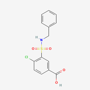 molecular formula C14H12ClNO4S B2655570 3-(Benzylsulfamoyl)-4-chlorobenzoic acid CAS No. 313346-44-0
