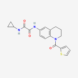 molecular formula C19H19N3O3S B2655598 N-cyclopropyl-N'-[1-(thiophene-2-carbonyl)-1,2,3,4-tetrahydroquinolin-6-yl]ethanediamide CAS No. 899983-42-7