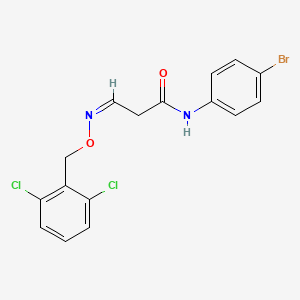 molecular formula C16H13BrCl2N2O2 B2655603 N-(4-bromophenyl)-3-{[(2,6-dichlorobenzyl)oxy]imino}propanamide CAS No. 320417-75-2