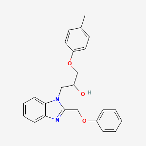 B2655605 1-(4-methylphenoxy)-3-[2-(phenoxymethyl)-1H-benzimidazol-1-yl]propan-2-ol CAS No. 1019140-29-4