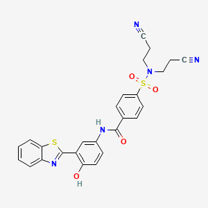 molecular formula C26H21N5O4S2 B2655612 N-(3-(benzo[d]thiazol-2-yl)-4-hydroxyphenyl)-4-(N,N-bis(2-cyanoethyl)sulfamoyl)benzamide CAS No. 313405-13-9