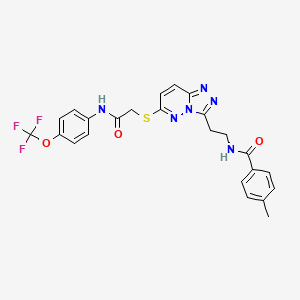 B2655626 4-methyl-N-(2-(6-((2-oxo-2-((4-(trifluoromethoxy)phenyl)amino)ethyl)thio)-[1,2,4]triazolo[4,3-b]pyridazin-3-yl)ethyl)benzamide CAS No. 872995-01-2