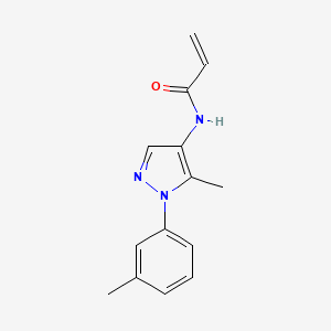 B2655643 N-[5-Methyl-1-(3-methylphenyl)pyrazol-4-yl]prop-2-enamide CAS No. 2361640-19-7
