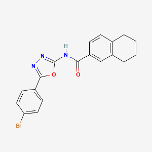 molecular formula C19H16BrN3O2 B2655655 N-[5-(4-bromophenyl)-1,3,4-oxadiazol-2-yl]-5,6,7,8-tetrahydronaphthalene-2-carboxamide CAS No. 897735-71-6