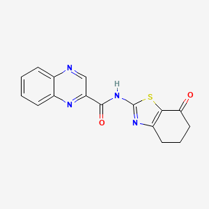 molecular formula C16H12N4O2S B2655658 N-(7-oxo-4,5,6,7-tetrahydro-1,3-benzothiazol-2-yl)quinoxaline-2-carboxamide CAS No. 1206995-58-5