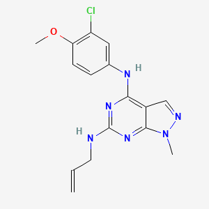 molecular formula C16H17ClN6O B2655671 N4-(3-chloro-4-methoxyphenyl)-1-methyl-N6-(prop-2-en-1-yl)-1H-pyrazolo[3,4-d]pyrimidine-4,6-diamine CAS No. 896002-99-6