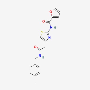 molecular formula C18H17N3O3S B2655711 N-[4-({[(4-methylphenyl)methyl]carbamoyl}methyl)-1,3-thiazol-2-yl]furan-2-carboxamide CAS No. 923151-37-5